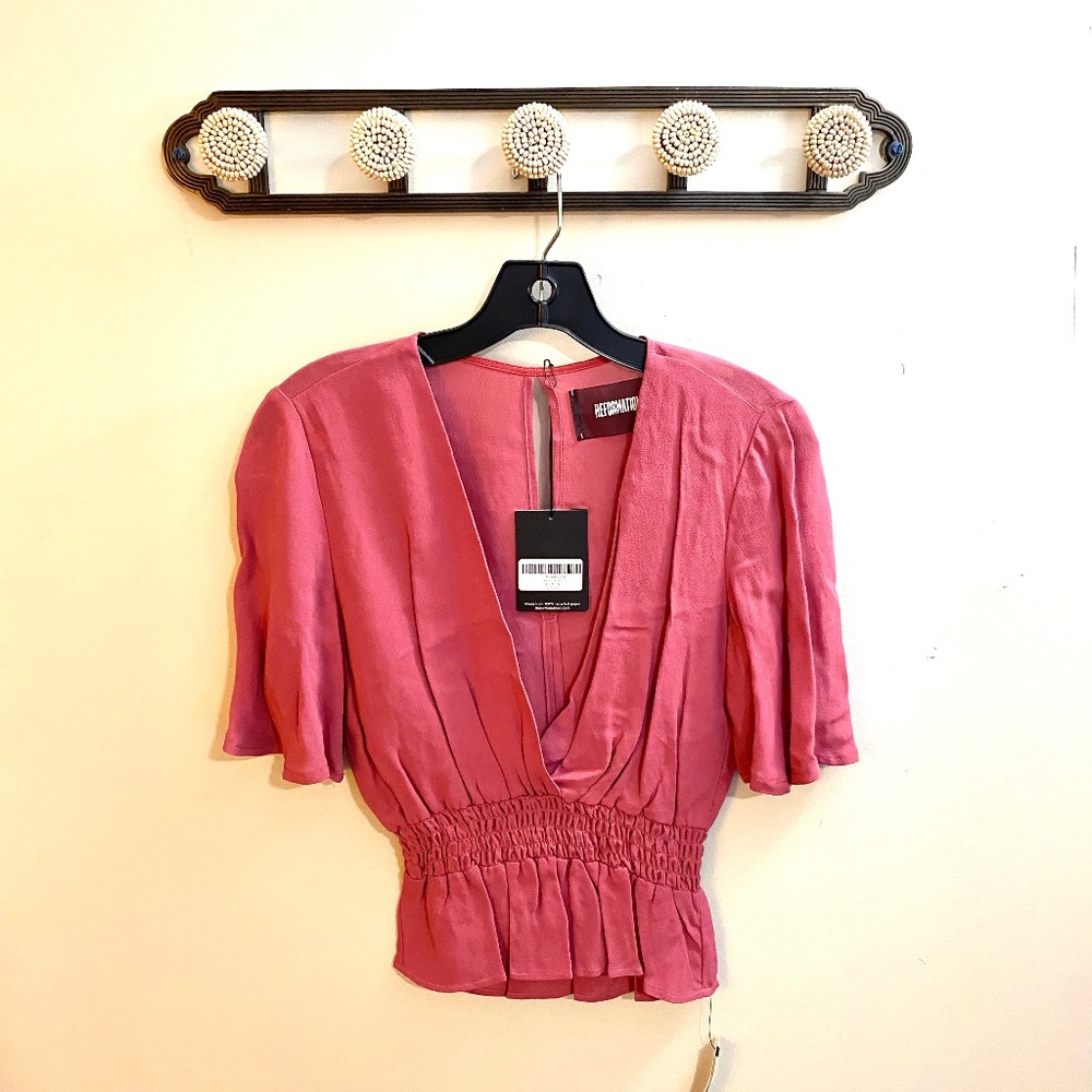 NWT Reformation Farrow Top Rosy Size S